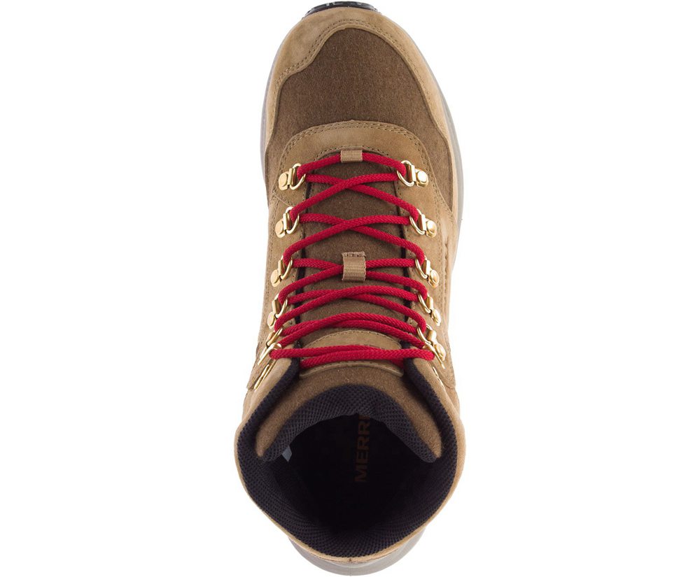 Botas Homem - Merrell Ontario 85 Wool Mid Waterproof - Marrom - YHF983416